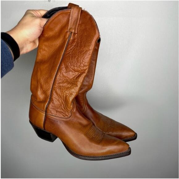 Tony Lama 10123 Tan Soft Leather Cowboy Western Boot Womens 7.5 - Picture 1 of 11